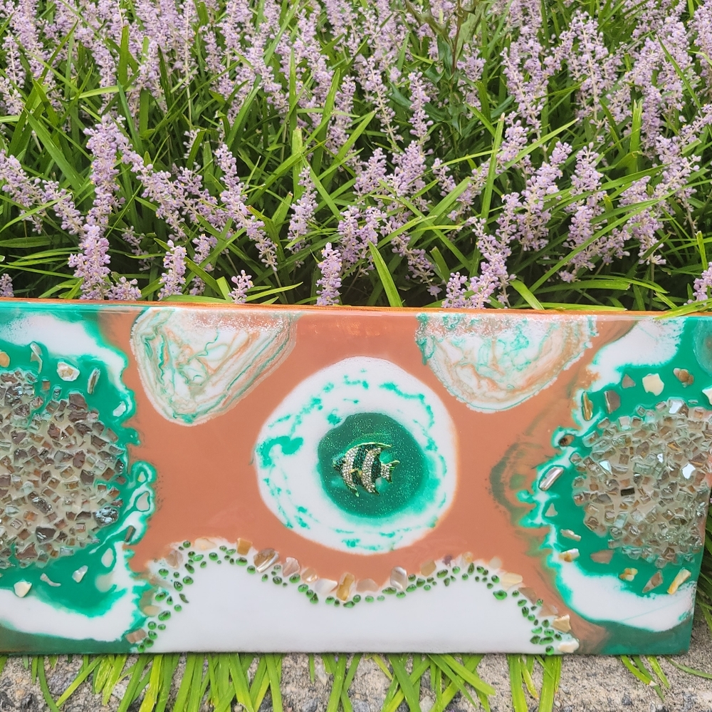 Emerald Green Epoxy Resin Geode
